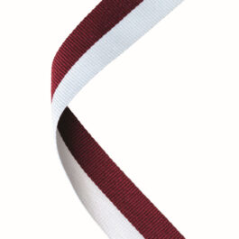 MEDAL RIBBON MAROON/WHITE – 30 X 0.875in